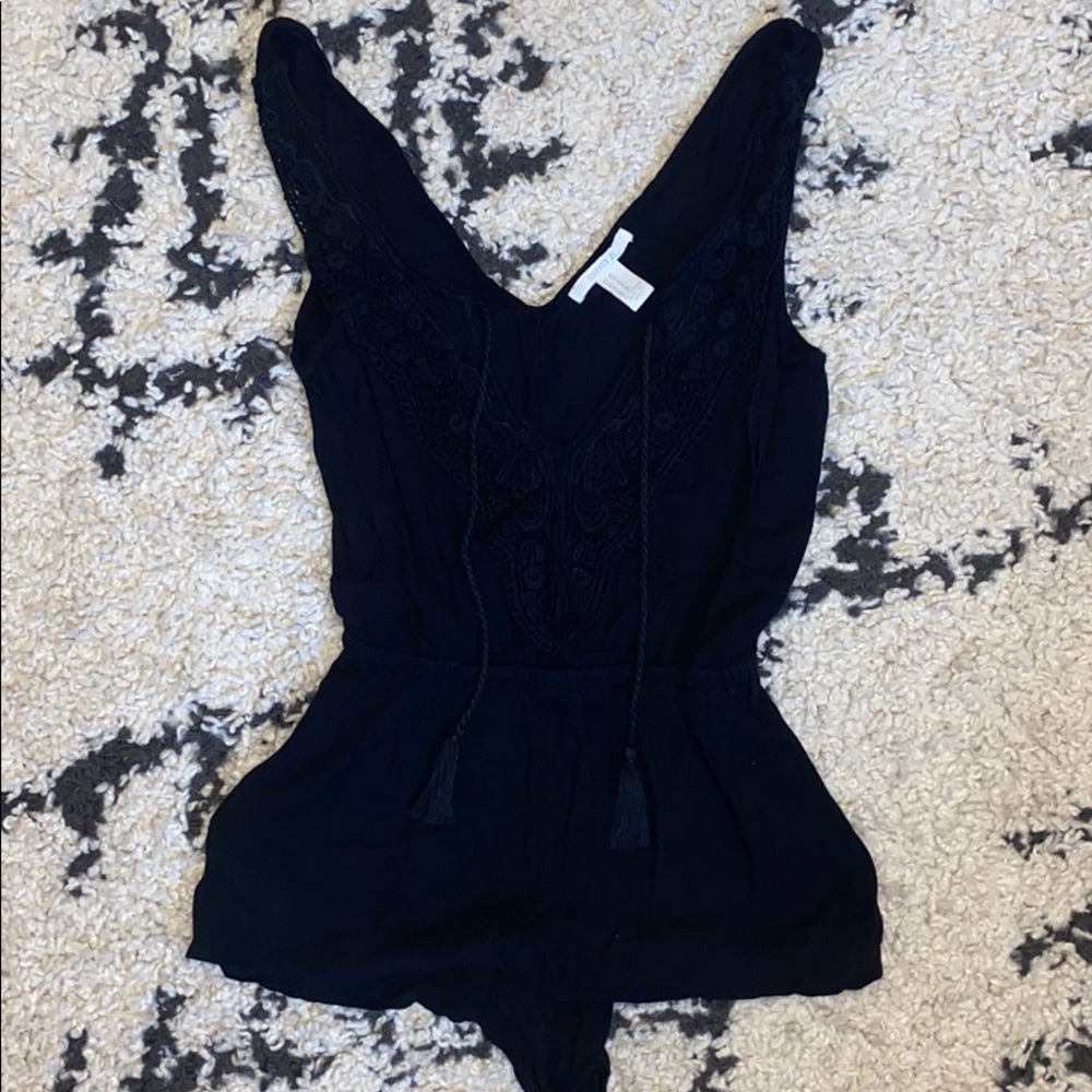 Forever 21 black romper beach coverup
